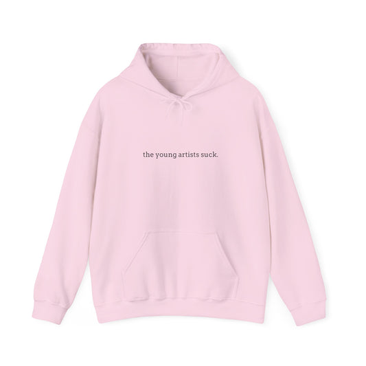 "The Young Artists suck." | Unisex Pink Graphic Hoodie